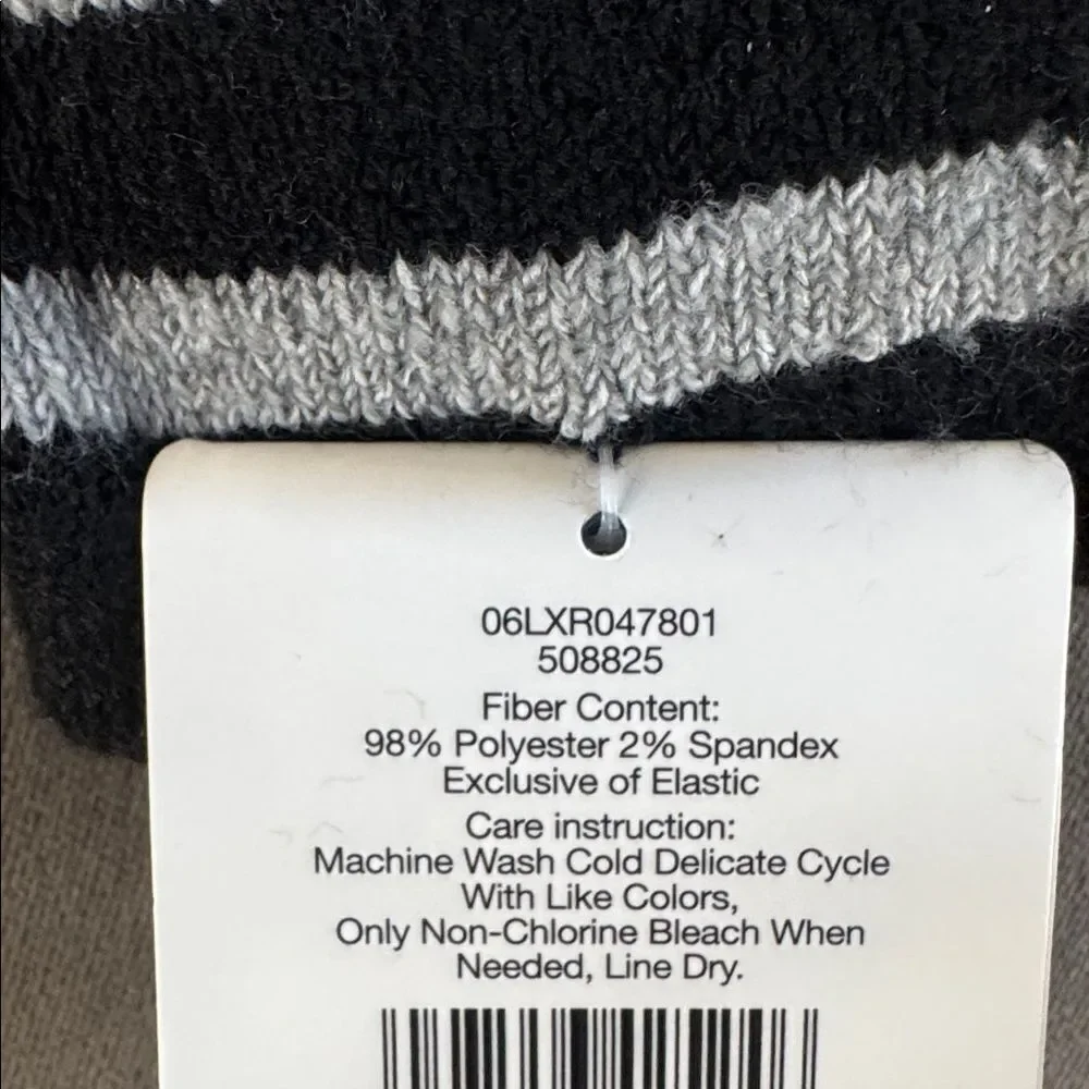 Womens Winter Essentials Terry Lined Striped Socks 1xBlack 1xWhite Size 4-10 NEW